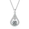 Collar Europeo y Americano Transfronterizo de Plata de Ley S925 Forma de Gota de Agua Amazon Doce Piedras de Nacimiento Forma de Pera Cadena Versátil para Clavícula Colgante
