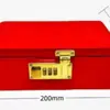 Caja de Almacenamiento de Escritorio Rectangular Roja con Tapa abatible y Cerradura de Contraseña Caja de Regalo Caja Sorpresa