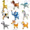 Novo Balão Carrinho Andarilho com Roda de Corda Filme de Alumínio Auto-Selante Balão Animal de Desenho Animado
