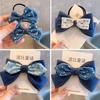 Bobby Cuentos de Hadas Estilo Coreano Borde de Gancho Floral Tela de Mezclilla Lazo Tarjeta para el Cabello de Niños Anillo para el Cabello Accesorios para el Cabello de Encaje para Niñas