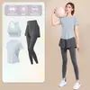 Traje Deportivo de Tenis, Ropa de Entrenamiento de Manga Corta para Mujer, Ropa de Secado Rápido para Correr al Aire Libre, Camisetas de Bádminton de Aspecto Adelgazante, Ropa de Fitness