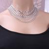 Joia transfronteiriça europeia e americana tendência punk exagerada colar multicamadas moda Círculo de Diamante colar de corrente grossa de alumínio feminino