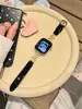 Corazón Dulce Diamante Cobre Zirconia Correa de Cuero Adecuada para Apple Watch iWatch 12ª Generación 11/10Ultrase