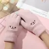 Guantes Cálidos de Invierno para Estudiantes Versión Coreana Lindo para Mujer Terciopelo Engrosado Ciclismo Cinco Dedos Pantalla Táctil Guantes a Prueba de Frío Venta al por Mayor