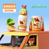Copo térmico de aço inoxidável de alta aparência para crianças, design fofo de desenho animado para estudantes, tema Zootopia, copo pequeno portátil de barriga com tampa traseira