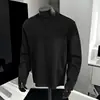 Moletom Solto Estilo Americano Camiseta de Manga Longa Roupa Íntima Masculina Marca Tendência Patchwork Desconstruído Outono Gola Redonda Cor Sólida