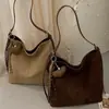 Bolso de Hombro Retro de Gamuza Simple para Mujer 2026 Otoño Invierno Nuevo Casual Gran Capacidad para Viaje Diario Bolso Cruzado de un Solo Hombro