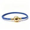 Pulsera de Cordón de Cuero Trenzado con Hebilla de Acero de Titanio Logo Panjia Bucle Único Negro Hebilla Redonda de Cuero Pulsera Básica Transfronteriza DIY