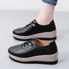 Zapatos de Plataforma Gruesa Nuevos de Otoño, Zapatos Populares Cómodos y Ligeros, Zapatos Casuales para Mujer de Cuero Genuino de Vaca, Zapatos Antideslizantes para Mamá