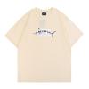Marca de moda estilo americano KITH Goldfish estampado camiseta verão nova chegada homens e mulheres casal adolescentes gola redonda tamanho grande manga curta