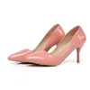 Novos sapatos femininos de bico em verniz de salto alto de camada única sapatos femininos franceses elegantes profissionais tamanho 31-48 sapatos de comércio exterior