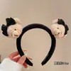 Faixa de cabeça de pelúcia fofa de desenho animado para lavar o rosto de mulheres, acessório de cabelo para outono e inverno, faixa de cabeça de coroa alta, antiderrapante, grampo de cabelo que não cai