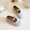 Estilo Artístico de Nicho Piel Genuina Metal Planas Mary Jane Zapatos para Mujer Estación Europea Temperamento Retro Zapatos de un Solo Color Pantuflas de Moda