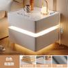 Mesa de cabeceira inteligente com suspensão estilo creme armário doméstico de madeira maciça simples carregamento sem fio bloqueio de senha Bluetooth Áudio