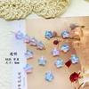 10 PCs/checa vitrificada estrela de cinco pontas contas de vidro DIY brincos artesanais acessórios artesanais colar de contas material
