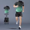 Traje corto deportivo para hombre de manga corta de seda helada para verano de secado rápido, ropa para baloncesto, ropa de pluma para fitness, verano