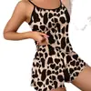 Pijama de Verano para Mujer de Dos Piezas con Tirantes Finos Sexy y Shorts, Conjunto Cómodo para Casa, Transfronterizo AliExpress Europeo y Americano