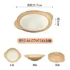 Estilo Natural Melamina Imitação Porcelana Comercial Churrasqueira Panela Quente Prato de Arroz Bonito com Design de Borda Único, Prato Redondo, Prato Retangular