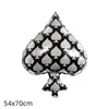 Globos de Papel de Aluminio de Póker, Piezas Cuadradas, Corazones, Tréboles, Picas Negras, Dados, Tema de Casino, Decoraciones para Fiesta de Juegos de Casino