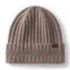 Gorro de Punto Canalé Cálido de Cachemir para Otoño e Invierno Versátil Protección para las Orejas Gorro de Lana a Prueba de Frío Gorro de Punto Simple
