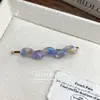 Grampo de Cabelo Retrô Coreano de Acetato com Pérolas Presilha Bico de Pato Moda Franja Lateral Acessório de Cabelo Adorno de Cabeça