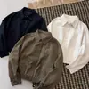 Chaqueta casual tipo cárdigan de algodón puro estilo japonés para mujer, corte holgado, cuello camisero corto, nuevo modelo de otoño, estiliza y favorece las figuras petite