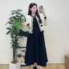 Vestido Xuemefu para Mujeres Embarazadas 2024 Otoño e Invierno Nuevo Estilo Francés Elegante Chanel Chaqueta de Punto Vestido Chaleco Adelgazante de Moda