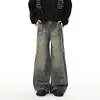 Jeans de Mezclilla Retro Americano para Hombre Sueltos de Moda Marca Pantalones Largos ins Diseño de Alta Gama Versátiles Pantalones de Pierna Recta