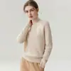 ¡Suave y delicado con la piel! Suéter 100% cachemira pura para mujer, con cuello semialto, un diseño de punto sencillo, un corte holgado y un estilo versátil como capa base.