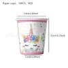 Amazon Tema Unicornio Rosa Set de Vajilla para Fiesta Infantil Servilleta Plato de Papel Vaso de Papel Decoración de Fiesta Vajilla