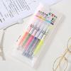 Marcador Destaque Dupla Ponta 6 Cores Kit Estudante Caneta Marcadora Marcador Colorido Caneta Destaque