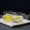 Taza de Leche de Vidrio de Borosilicato Hecha a Medida por el Fabricante para la Sala de Estar, Taza de Té Transparente de Vidrio de Una Sola Capa para Uso Doméstico, Taza Redonda para Té de Flores