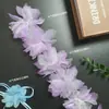 Flor de Hilo Estéreo con Degradado de Organza de 8 cm Decoración Materiales Manualidades DIY Adorno para el Cabello Ropa Decoración de Bodas