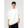 Sudadera con capucha de manga larga de algodón de alto gramaje 400 g, deconstruida, con remaches, talla grande, para hombre, capa base de estudiante