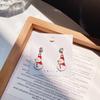 Aretes de Navidad Dibujos Animados Lindo Santa Claus Alce Aretes Aguja de Plata S925 Aretes Dulces Femeninos Venta al por Mayor