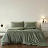 2026 Novo Estilo Seda de Gelo Lavada Conjunto de Quatro Peças Bicolor Cetim Verão Fresco Roupa de Cama Lavável à Máquina