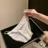Calcinha de Cintura Baixa para Meninas, Biquíni, Respirável, Borda de Renda, Seda de Gelo, Secagem Rápida, Sem Costura, Tiras Finas, Triângulo, Forro 100% Algodão