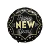 Año Nuevo 18 pulgadas redondo cinco puntas estrella Inglés Día de Año Nuevo Año Nuevo Feliz Año Nuevo Festival Carnaval fiesta globo de película de aluminio