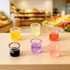 Produto novo original: suco colorido saborizado, bebida fofa e calmante para casa de bonecas, acessório de resina para artesanato de mesa DIY