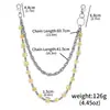 Nueva cadena para pantalones, cadena para la cintura, cadena para jeans de estilo hip-hop moderno de doble capa colorida estilo caramelo de Amazon, estilo europeo y americano