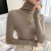Suéter de cachemira pura de cuello alto entallado para mujer, suéter adelgazante para otoño e invierno, nuevo suéter de base interior ajustada de alta gama