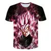 AliExpress Dragon Ball Goku Dibujo Animado Impresión Digital 3D Camiseta Infantil Suministro de Comercio Exterior