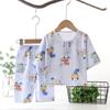 Ropa de verano para niños, pijamas de algodón y seda, traje para estar en casa, niños, niñas, bebé, ropa fina para aire acondicionado, ropa de bebé