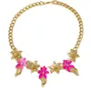 Collar con Cadena de Flores Exageradas Retro Florales Estilo Hong Kong Goteo de Aceite Transfronterizo Moda Europea y Americana