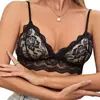 Sujetador de Encaje Sexy Estilo Francés Transfronterizo con Cierre Frontal, Lencería Europea y Americana, Ultradelgado, Sin Varillas, Cómodo para Chicas Jóvenes, Lencería de Escote Profundo en V