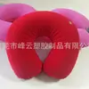 Almohada inflable de PVC con flocado, fase intermedia rojo y negro, almohada inflable para el cuello, regalo promocional, almohada con LOGOTIPO impreso