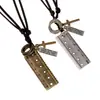 Joias de moda japonesas e coreanas colar de couro genuíno moda joias punk Yiwu joias atacado liga liga colar régua colar