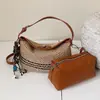 Bolso de Mano Pequeño Tejido Transfronterizo para Mujer 2026 Nuevo Estilo Bolso Tote de Paja Versátil Bolso Dumpling Estilo Vacaciones Bolso de Hombro Cruzado