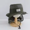 Sombrero de Pescador Delgado de Verano, Sombrero Exterior Elegante y Versátil para Niños, Sombrero de Sol de Ala Ancha con Chal para Niños Mayores