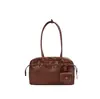 2026 Nova Bolsa Boston Retrô Feminina de Couro Macio de Alta Qualidade Bolsa de Mão Versátil para o Dia a Dia Ombro Único Transversal Bolsa Almofada